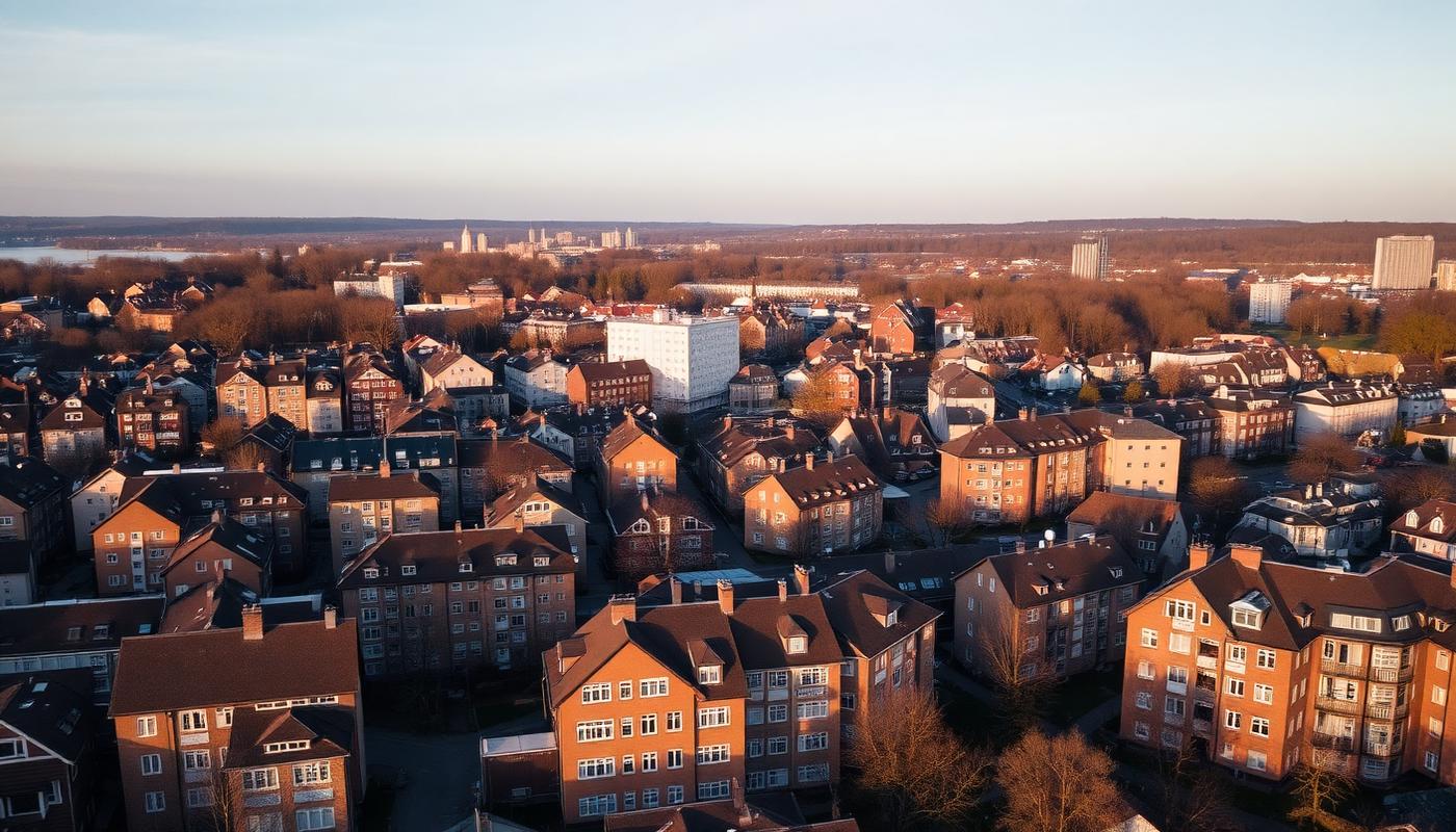 Vy över bostadsbebyggelse i Göteborg